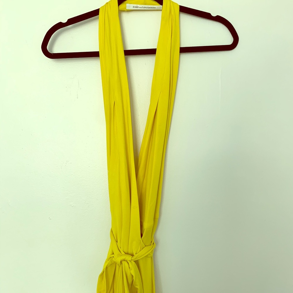 Diane von Furstenberg yellow halter maxi dress
